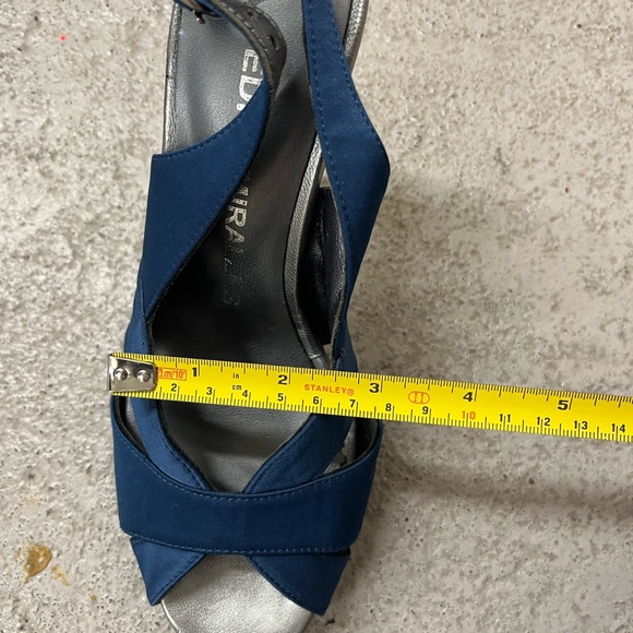 Pedro Miralles navy satin sling backs - Picture 13 of 16